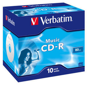VERBATIM CD-R Audio 80min 700MB/48x 10PACK 43365 Jewel Colour VERBATIM CD-R Audio 80min 700MB/48x 10PACK 43365 Jewel Colour